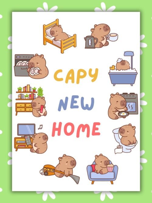 Capy New Home Busy Card New Home Card - Capybara New Home