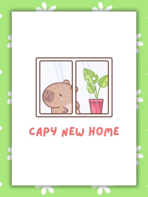 Capy New Home Window Card New Home Card - Capy New Home