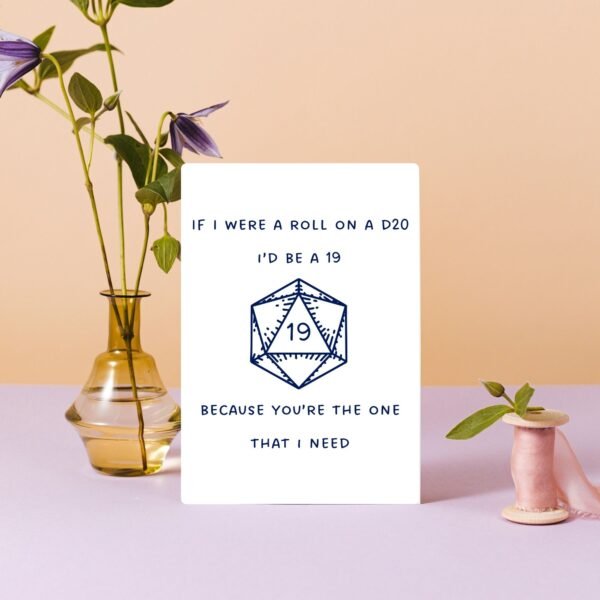 D20 Dice Nerdy Anniversary Card