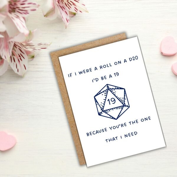 D20 Dice Nerdy Anniversary Card