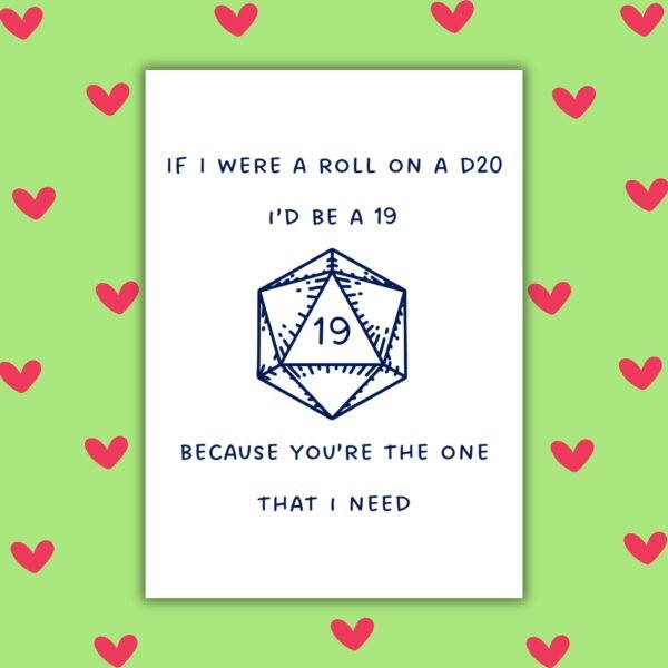 D20 Dice Nerdy Anniversary Card