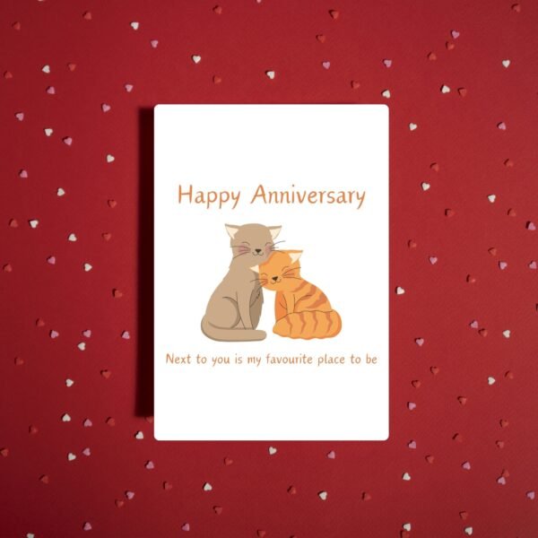 Fave place cat Anniversary Card (1) Happy Anniversary Card – Next To You Favourite Place