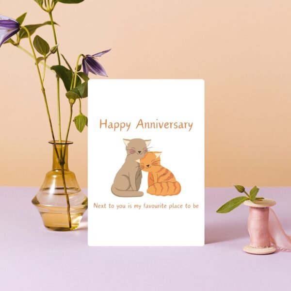 Fave place cat Anniversary Card (2) Happy Anniversary Card – Next To You Favourite Place