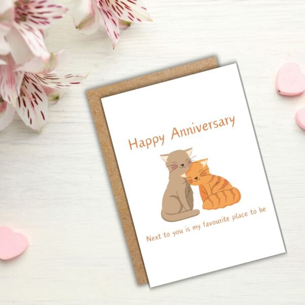 Fave place cat Anniversary Card (3) Happy Anniversary Card – Next To You Favourite Place