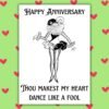 Thou Makest My Heart Dance Like a Fool – Funny Medieval Anniversary Card