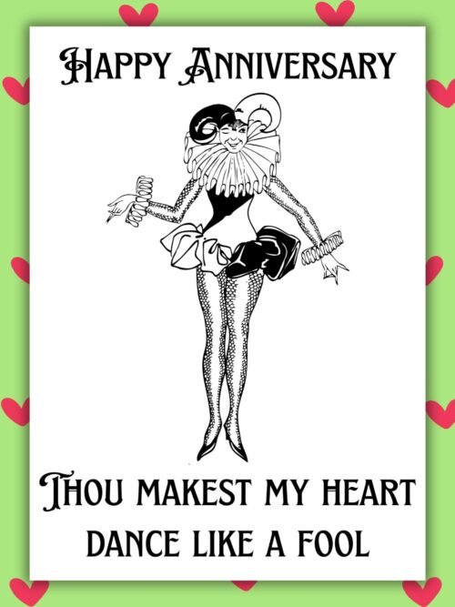 Thou Makest My Heart Dance Like a Fool – Funny Medieval Anniversary Card