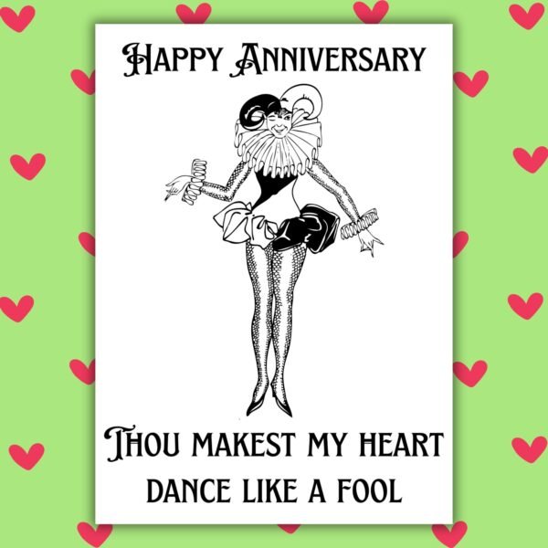 Thou Makest My Heart Dance Like a Fool – Funny Medieval Anniversary Card