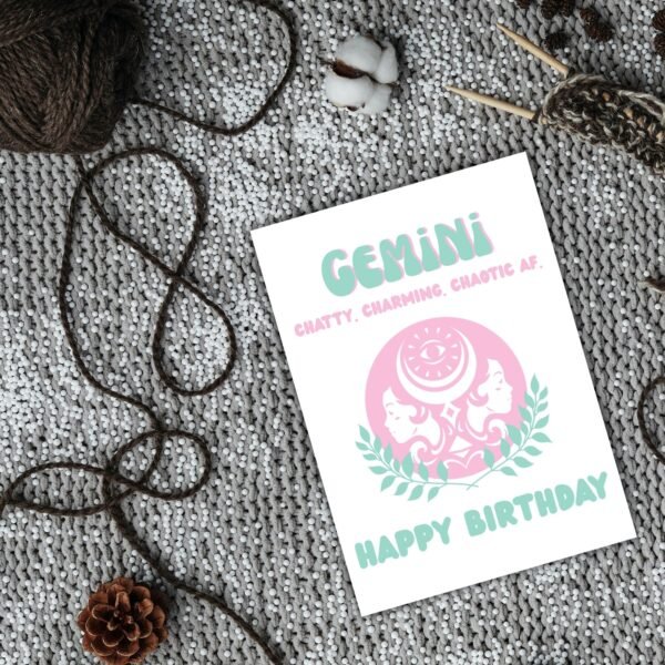 Gemini Birthday Card – Zodiac Birthday Card