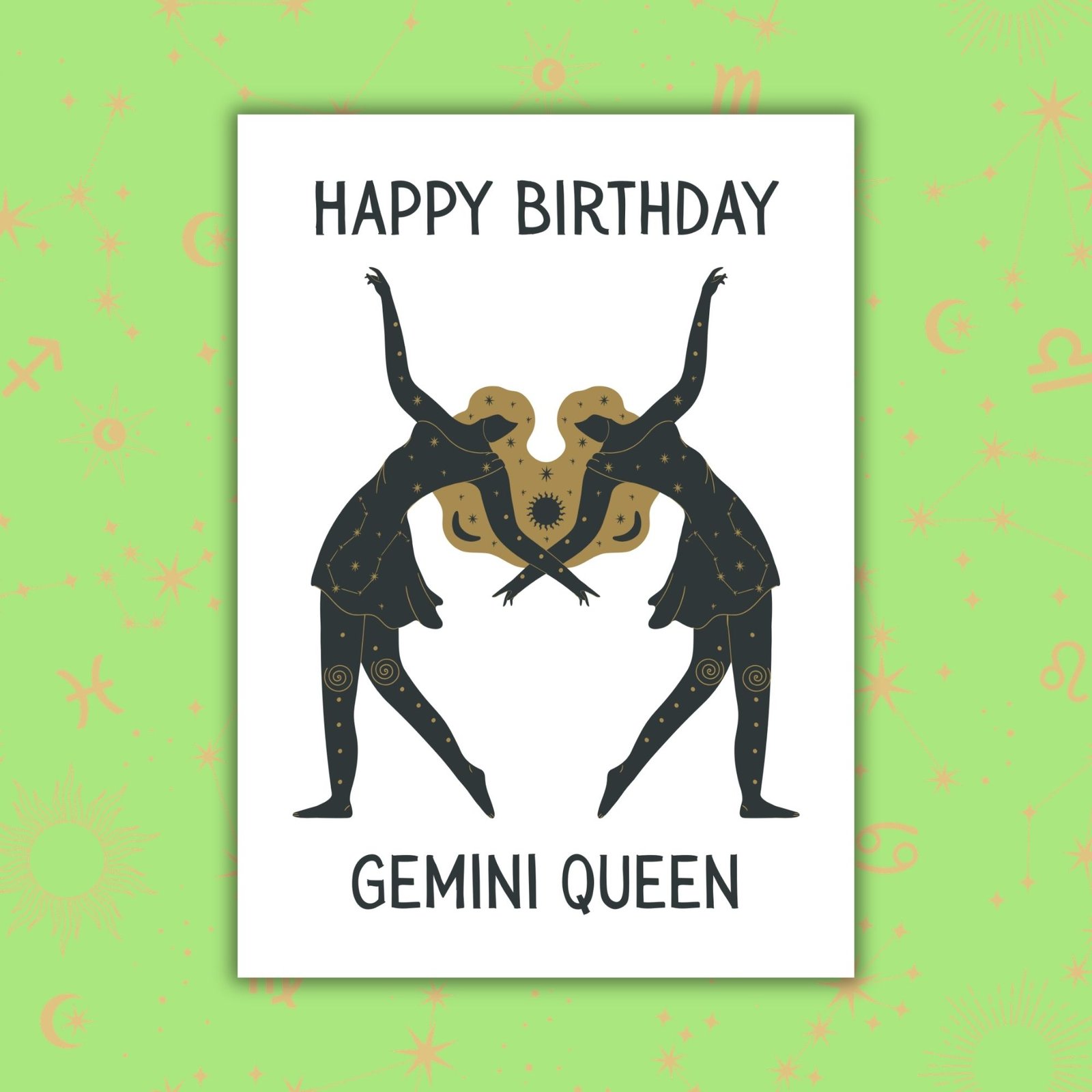Happy Birthday Gemini Queen – Zodiac Birthday Card