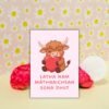Latha nam Màthraichean Sona Dhut – Highland Cow Mother’s Day Card