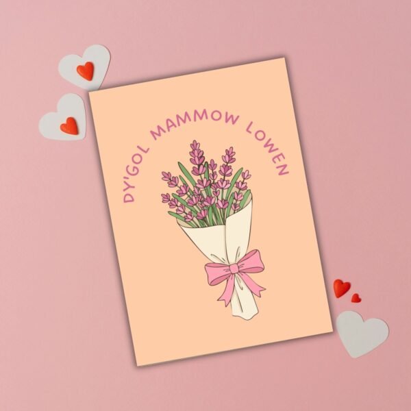 HMD cornish flowers (1) Dy’gol Mammow Lowen – Cornish Language Flower Mother’s Day Card