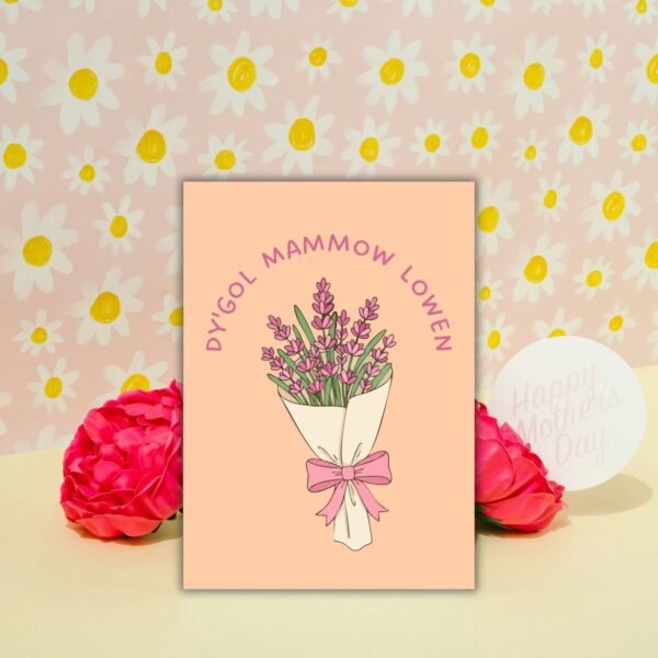 HMD cornish flowers (2) Dy’gol Mammow Lowen – Cornish Language Flower Mother’s Day Card