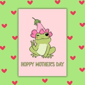 Hoppy Mother’s Day – Frog Peace Sign Card