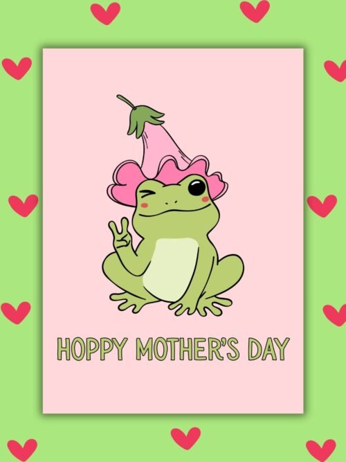 HMD hoppy frog Hoppy Motherβs Day β Frog Peace Sign Card