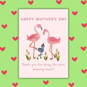 Thank You for Being the Most Amazing Mums – Flamingo Family Mother’s Day Card