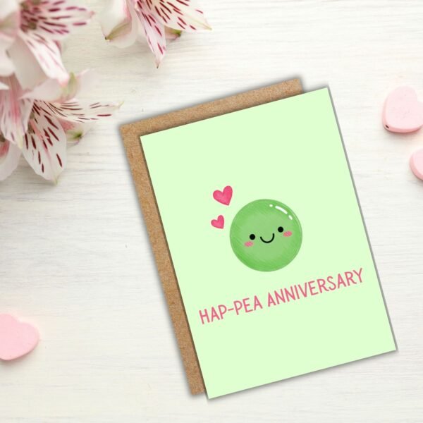 Hap pea Anniversary Card (3) Happy Anniversary Card – Hap-Pea Anniversary