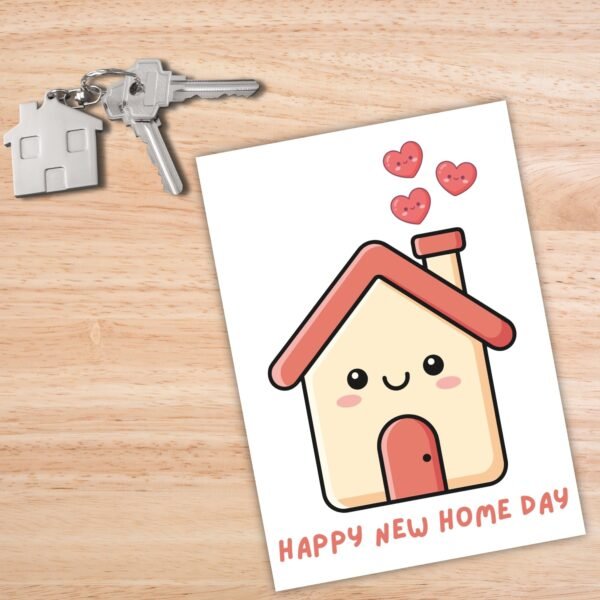 Happy new home Card (1) New Home Card - Cute Kawaii Smiling House