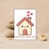 Happy new home Card (3) New Home Card - Cute Kawaii Smiling House