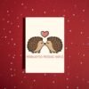 Penblwydd Priodas Hapus Welsh Language Anniversary Card - Cute Hedgehogs
