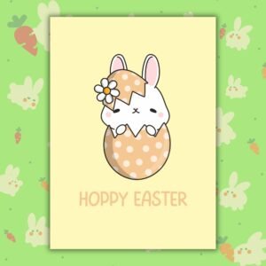 Hoppy Easter โ Cute Rabbit Easter Card