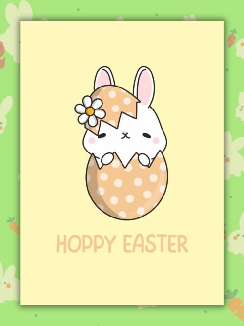Hoppy Easter Bunny Hoppy Easter β Cute Rabbit Easter Card