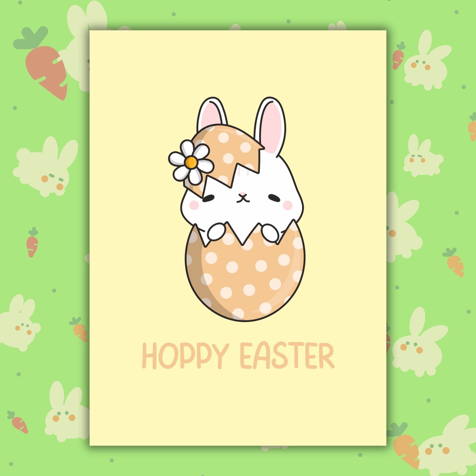 Hoppy Easter – Cute Rabbit Easter Card