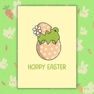Hoppy Easter โ Frog Easter Card