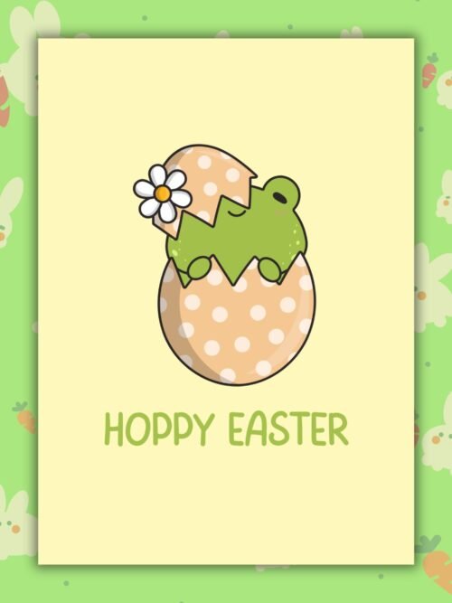 Hoppy Easter Frog Hoppy Easter β Frog Easter Card