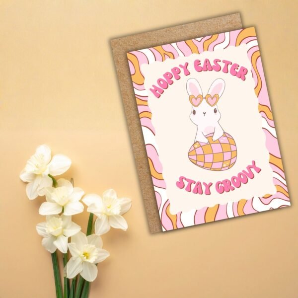 Hoppy Easter Disco Bunny Easter Card