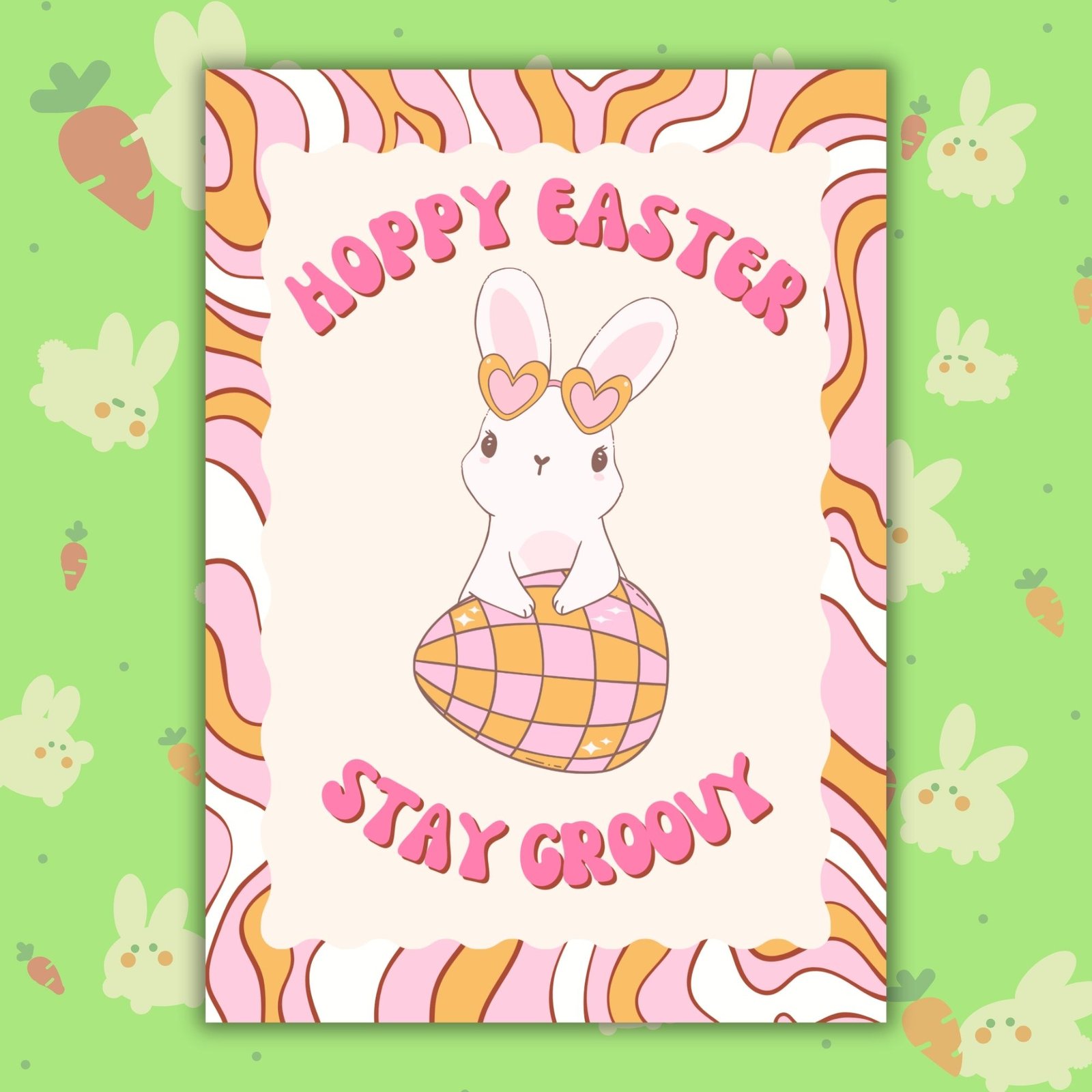 Hoppy Easter Disco Bunny Easter Card