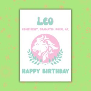 Leo Birthday Card – Zodiac Birthday Card