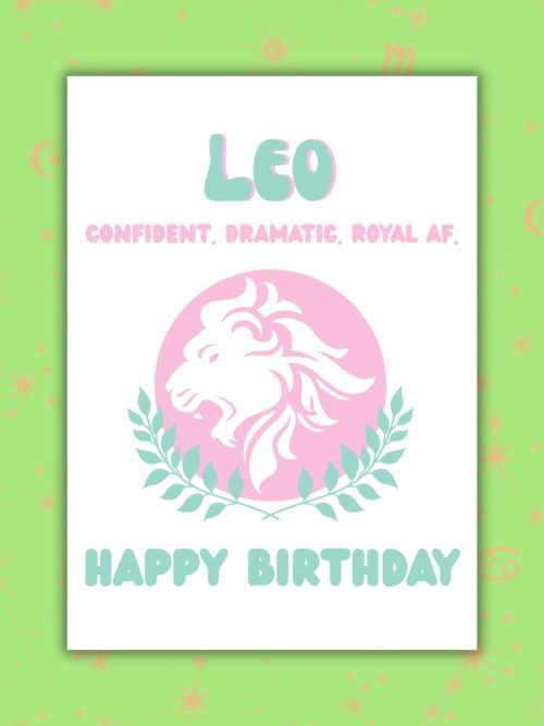 Leo Birthday Card – Zodiac Birthday Card