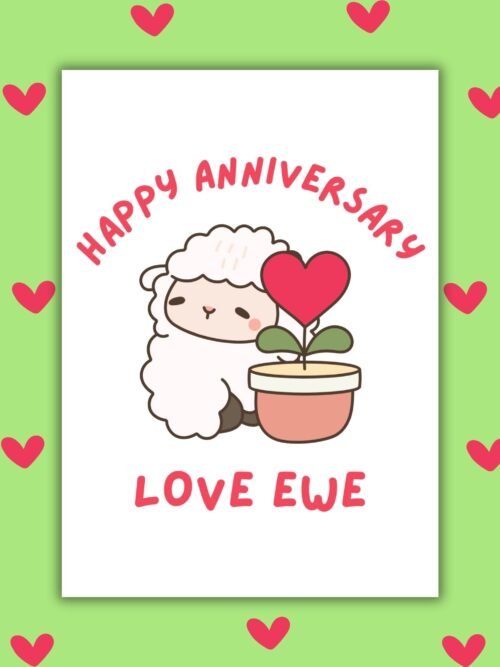 Love ewe Anniversary Card Happy Anniversary Card – Love Ewe