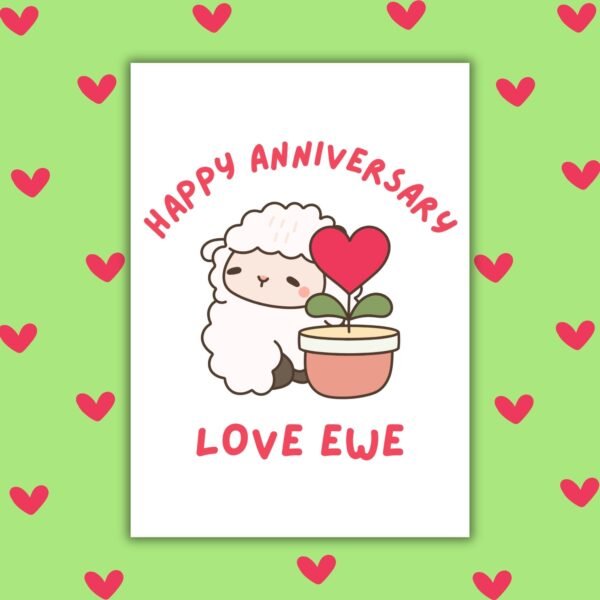 Love ewe Anniversary Card Happy Anniversary Card – Love Ewe