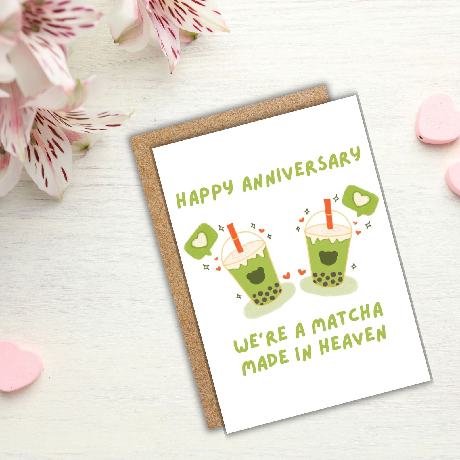 Happy Anniversary Card- We’re A Matcha Made in Heaven - Image 4