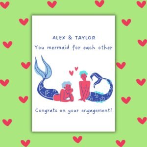 You Mermaid For Each Other – Engagement Card for Two Grooms