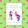 Mermaid two brides You Mermaid For Each Other – Personalised Engagement Card for Two Women