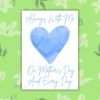 Mother's Day Blue Heart memorial Always With Me – Mother’s Day and Every Day Card - Blue Watercolour Heart Memorial Card