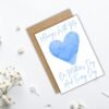 Mother's Day Blue Heart memorial (3) Always With Me – Mother’s Day and Every Day Card - Blue Watercolour Heart Memorial Card