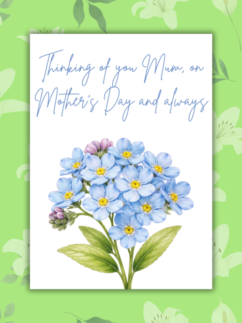 Thinking of You Mum on Mother’s Day and Always – Forget Me Nots Memorial Card