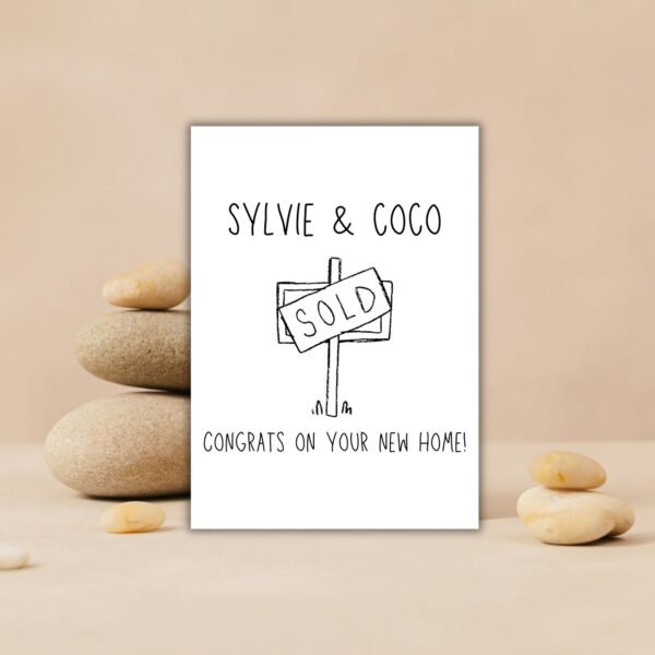 New house Sold Sign Card (3) Personalised New Home Card - Congrats On Your New Home