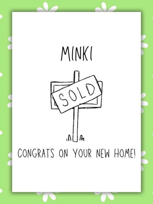 New house Sold Sign Card Personalised New Home Card - Congrats On Your New Home