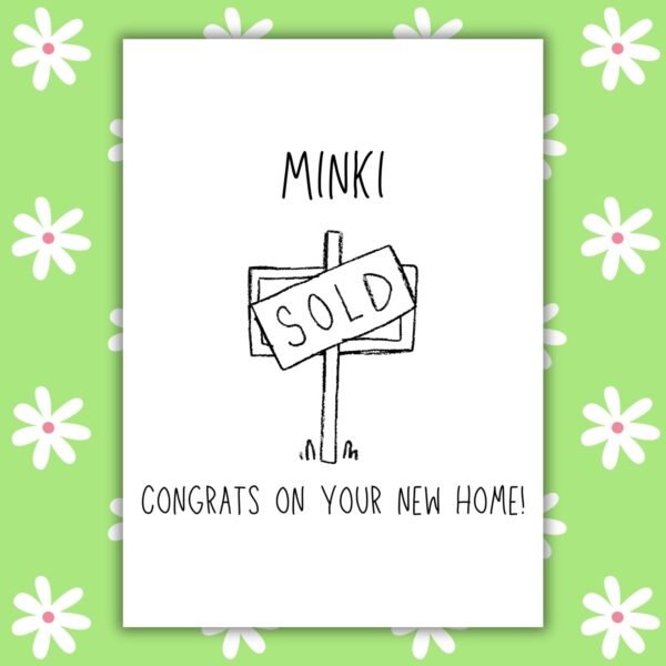 New house Sold Sign Card Personalised New Home Card - Congrats On Your New Home