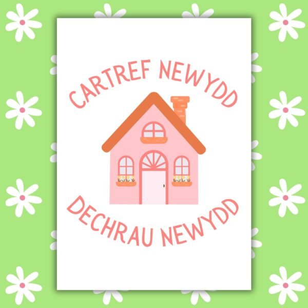 New house Welsh Cartref Card Welsh Language New Home Card – Cartref Newydd, Dechrau Newydd