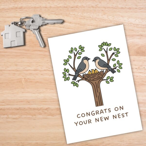 New nest family birds Card (1) New Home Card - Congrats On New Nest