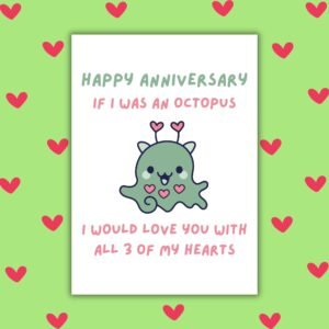 Happy Anniversary Card โ Octopus Hearts