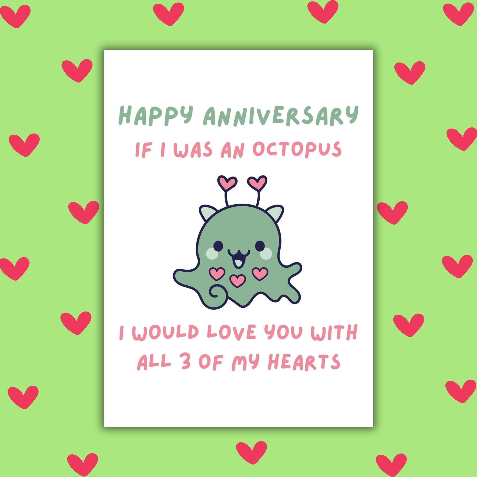 Happy Anniversary Card – Octopus Hearts