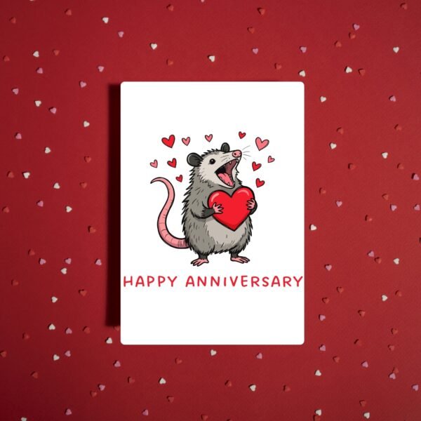 Opossum Anniversary Card (1) Happy Anniversary Card – Opossum Design