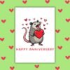 Opossum Anniversary Card Happy Anniversary Card – Opossum Design