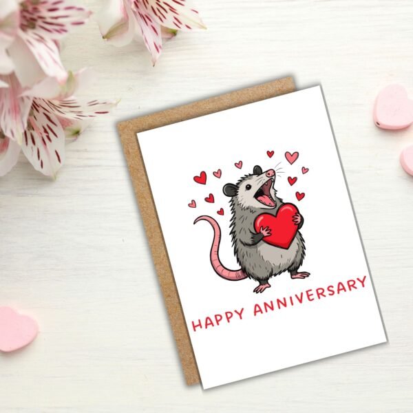 Opossum Anniversary Card (3) Happy Anniversary Card – Opossum Design